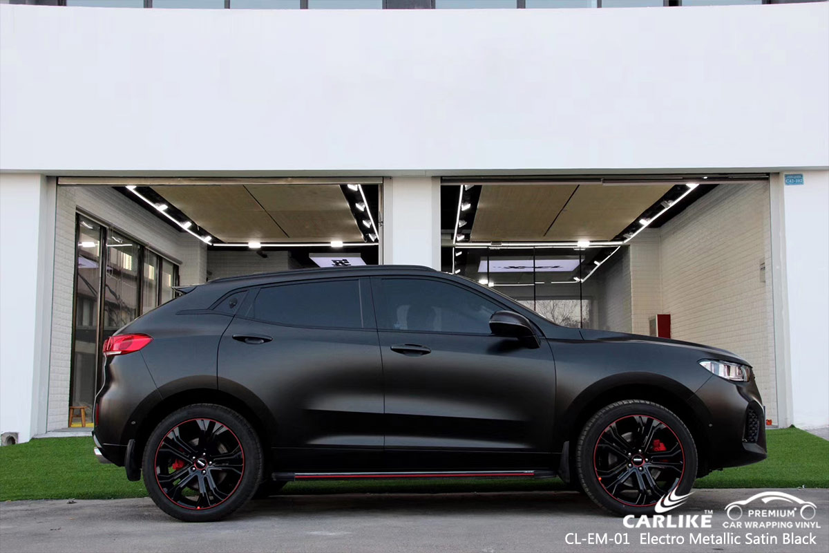 CL-EM-01 electro metallic satin black car wrap vinyl matte for WEY Zonguldak Turkey