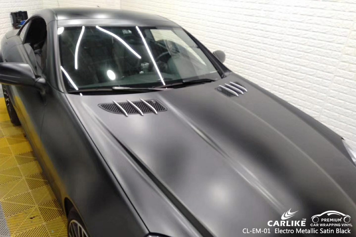 CL-EM-01 electro metallic satin black body wrap car supplier for MERCEDES-BENZ Paranaque