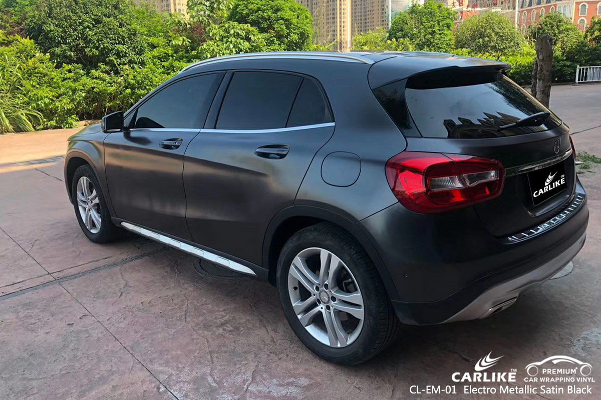 CL-EM-01 electro metallic satin black car wrap vinyl matte for MERCEDES-BENZ Angeles