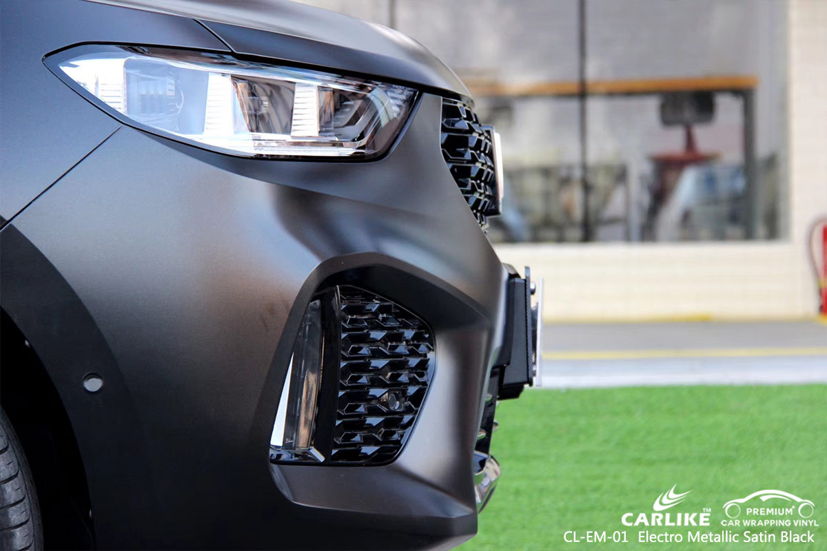 CL-EM-01 electro metallic satin black car wrap vinyl matte for WEY Zonguldak Turkey