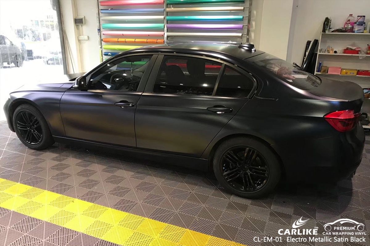 CL-EM-01 electro metallic satin black car wrap vinyl for BMW New Orleans