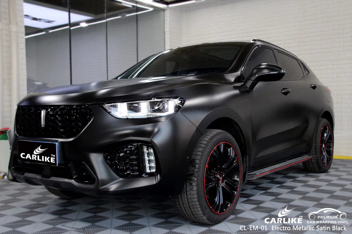 CL-EM-01 electro metallic satin black car wrap vinyl matte for WEY Zonguldak Turkey