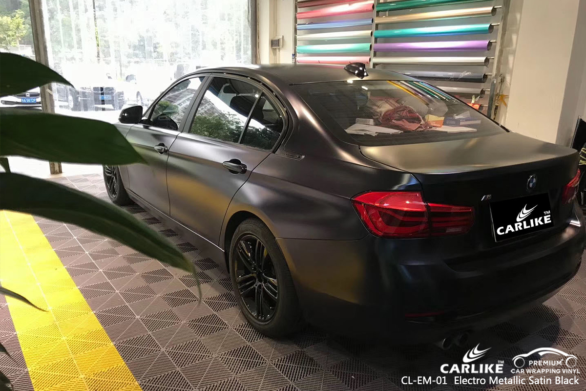 CL-EM-01 electro metallic satin black car wrap vinyl for BMW New Orleans