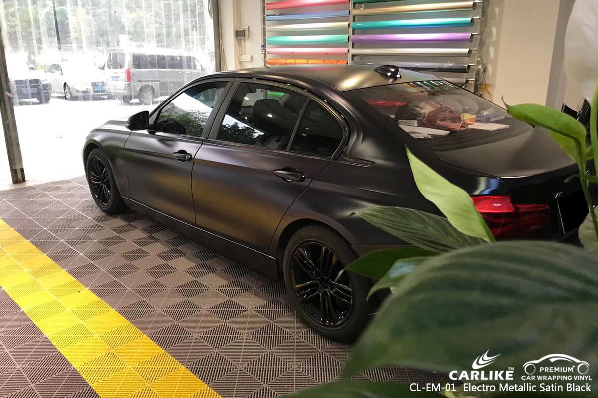 CL-EM-01 electro metallic satin black car wrap vinyl for BMW New Orleans