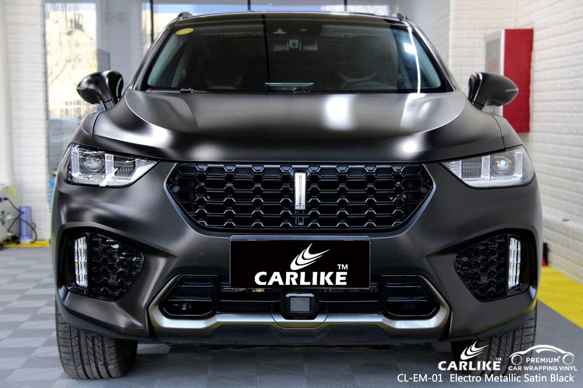 CL-EM-01 electro metallic satin black car wrap vinyl matte for WEY Zonguldak Turkey