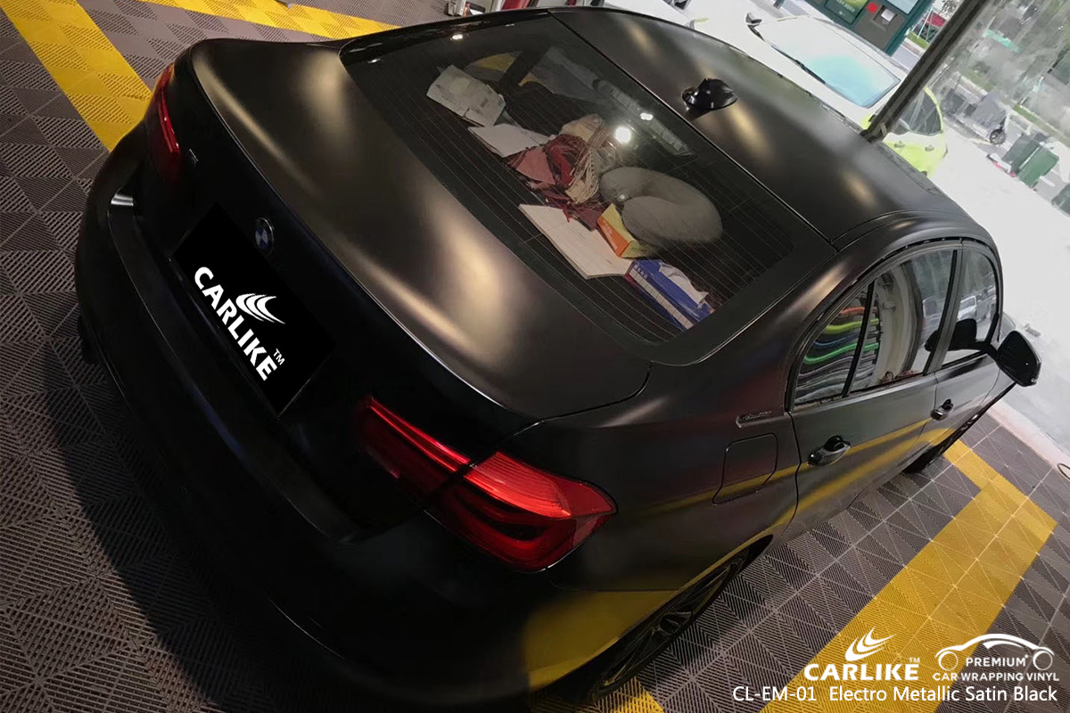 CL-EM-01 electro metallic satin black car wrap vinyl for BMW New Orleans