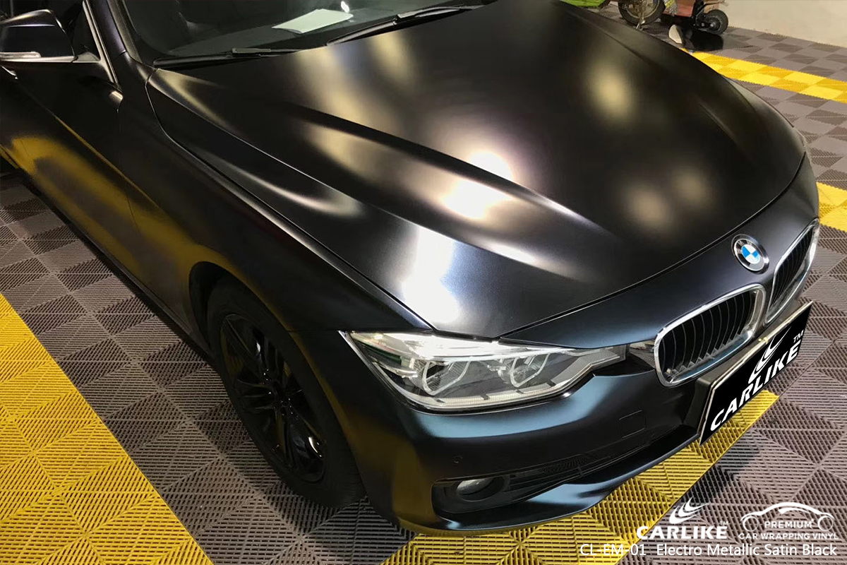CL-EM-01 electro metallic satin black car wrap vinyl for BMW New Orleans
