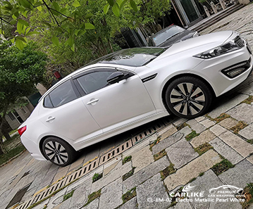 سيارة CL-EM-02 الكهربائية اللامعة باللون الأبيض اللامع من الفينيل لسيارة KIA Ozamiz الفلبين