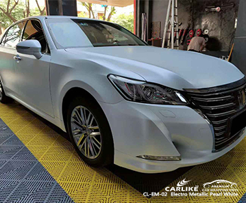 CL-EM-02 CROWN İstanbul Türkiye için elektro metalik inci beyaz parlak vinil şal