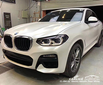 CL-EM-02 التفاف السيارة باللون الأبيض المعدني اللامع لسيارات BMW Manila الفلبين