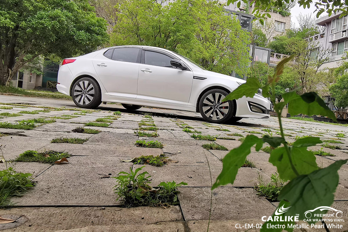 CL-EM-02 electro metallic pearl white vinyl matte car wrap for KIA Ozamiz Philippines