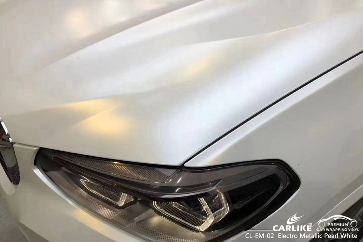 CL-EM-02 electro metallic pearl white vehicle wrapping for BMW Manila