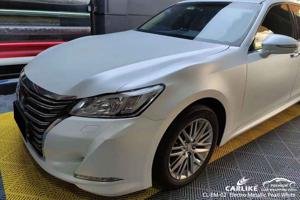 CL-EM-02 electro metallic pearl white high gloss vinyl wrap for CROWN Istanbul Turkey