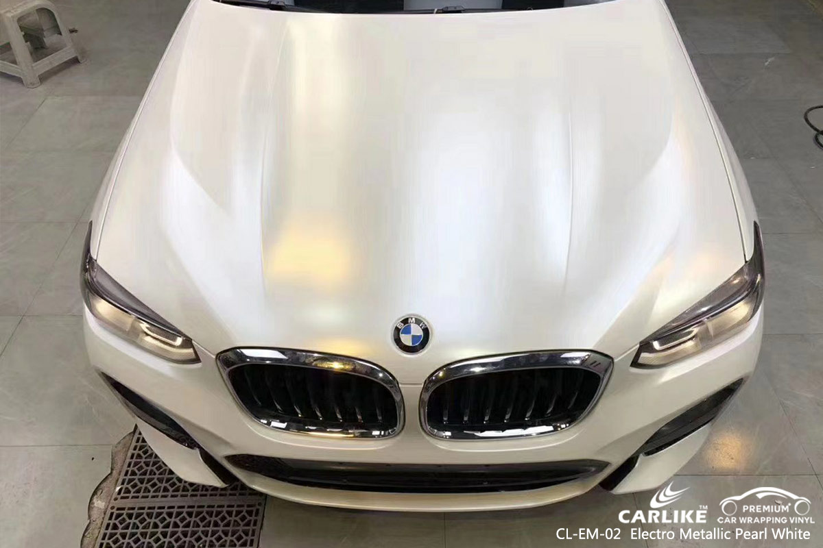 CL-EM-02 electro metallic pearl white vehicle wrapping for BMW Manila