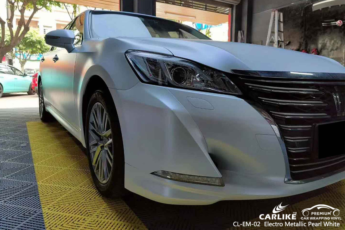 CL-EM-02 electro metallic pearl white high gloss vinyl wrap for CROWN Istanbul Turkey