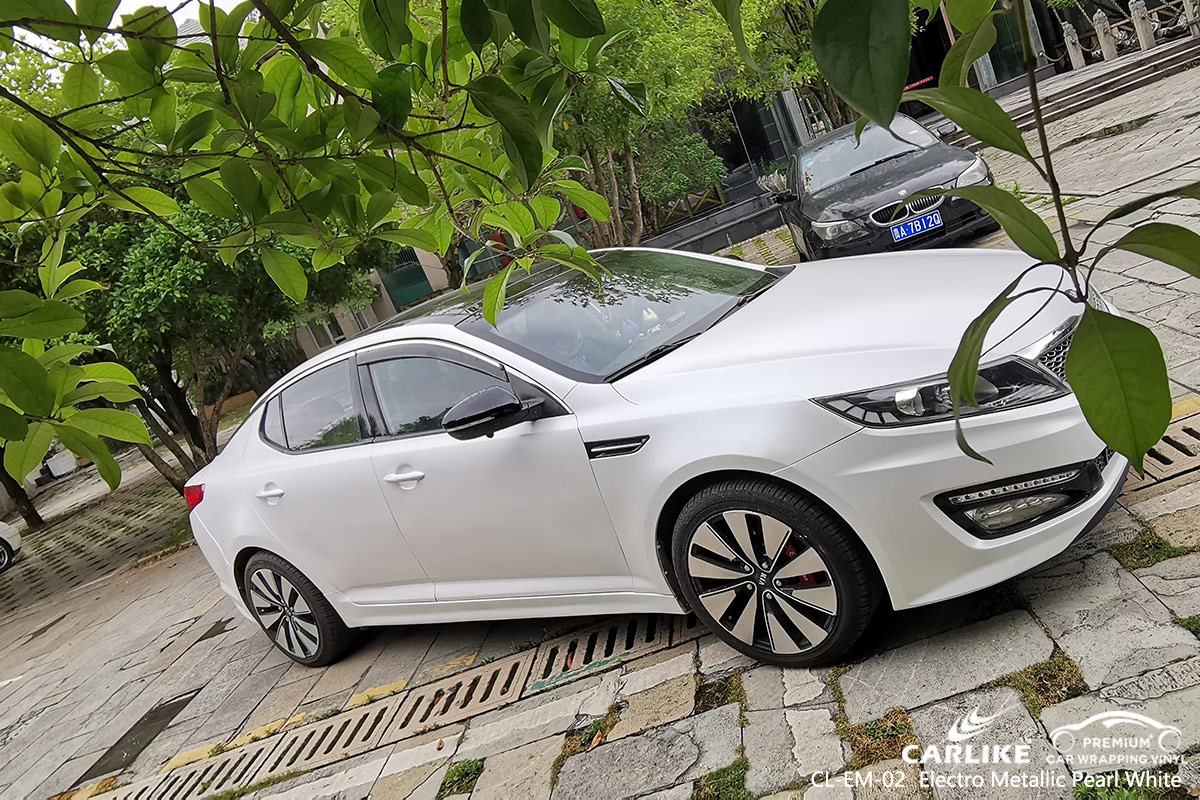CL-EM-02 electro metallic pearl white vinyl matte car wrap ...