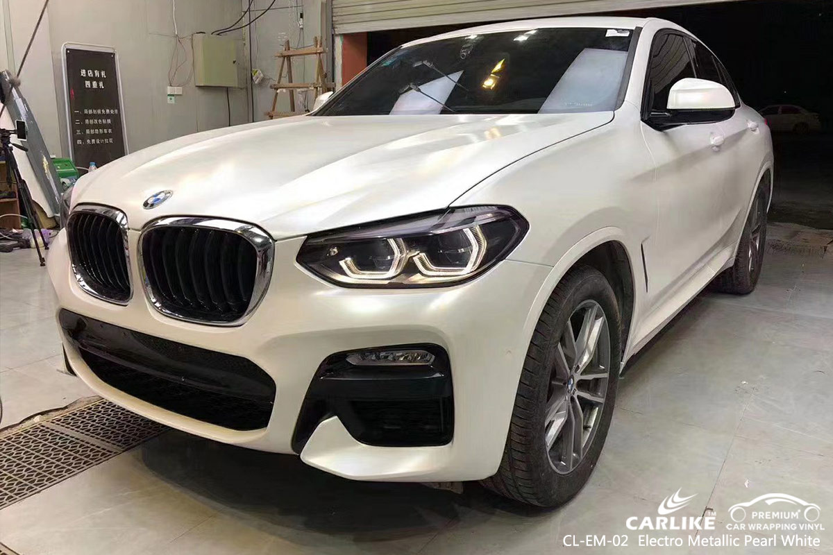 CL-EM-02 electro metallic pearl white vehicle wrapping for BMW Manila