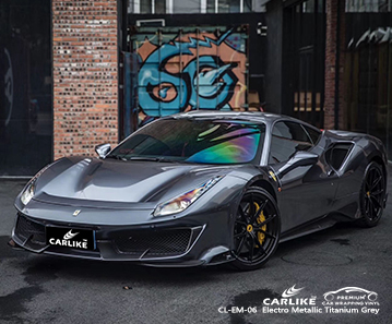 CL-EM-06 electro metallic titanium grey vinyl matte car foil for FERRARI