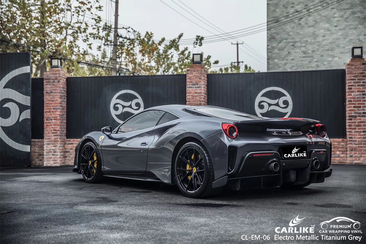 CL-EM-06 electro metallic titanium grey vinyl matte car foil for FERRARI Columbus