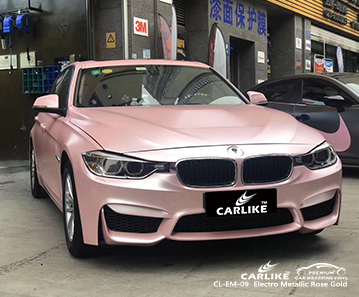Embrulho de vinil em ouro rosa CL-EM-09 eletro metálico para BMW Tekirdag Turquia