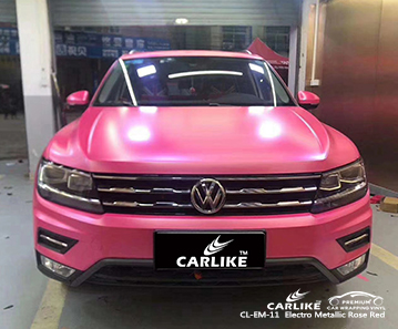 CL-EM-11 elektro metalik gül kırmızı vinil mat araba şal VOLKSWAGEN Mariveles Filipinler için