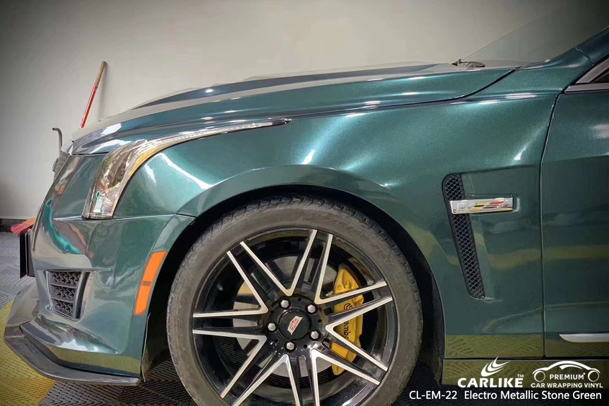 CL-EM-22 electro metallic stone green car wrapping for CADILLAC Miami