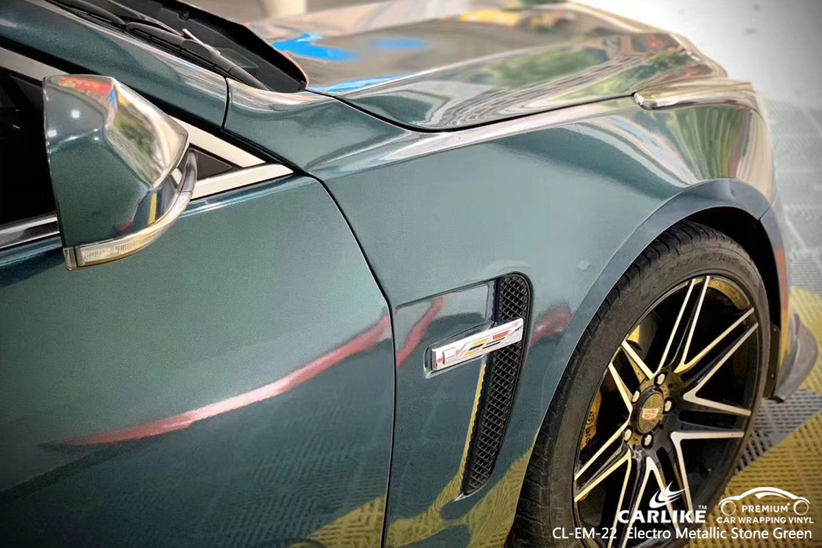 CL-EM-22 electro metallic stone green car wrapping for CADILLAC Miami