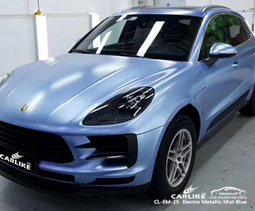 CL-EM-25 elektro metalik sis mavi otomobil vinil şal PORSCHE Olongapo Filipinler için