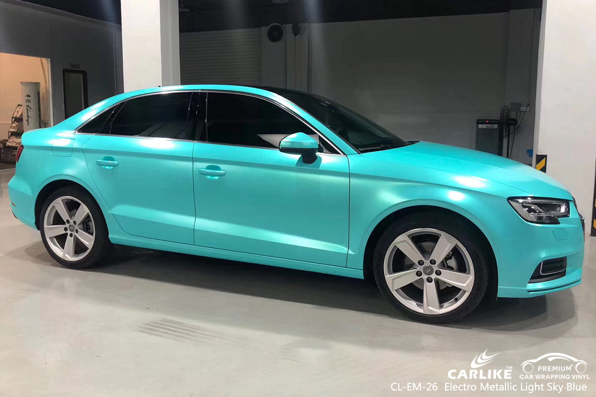 CL-EM-26 electro metallic light skye blue vinyl wrap gloss for AUDI Elazig Turkey