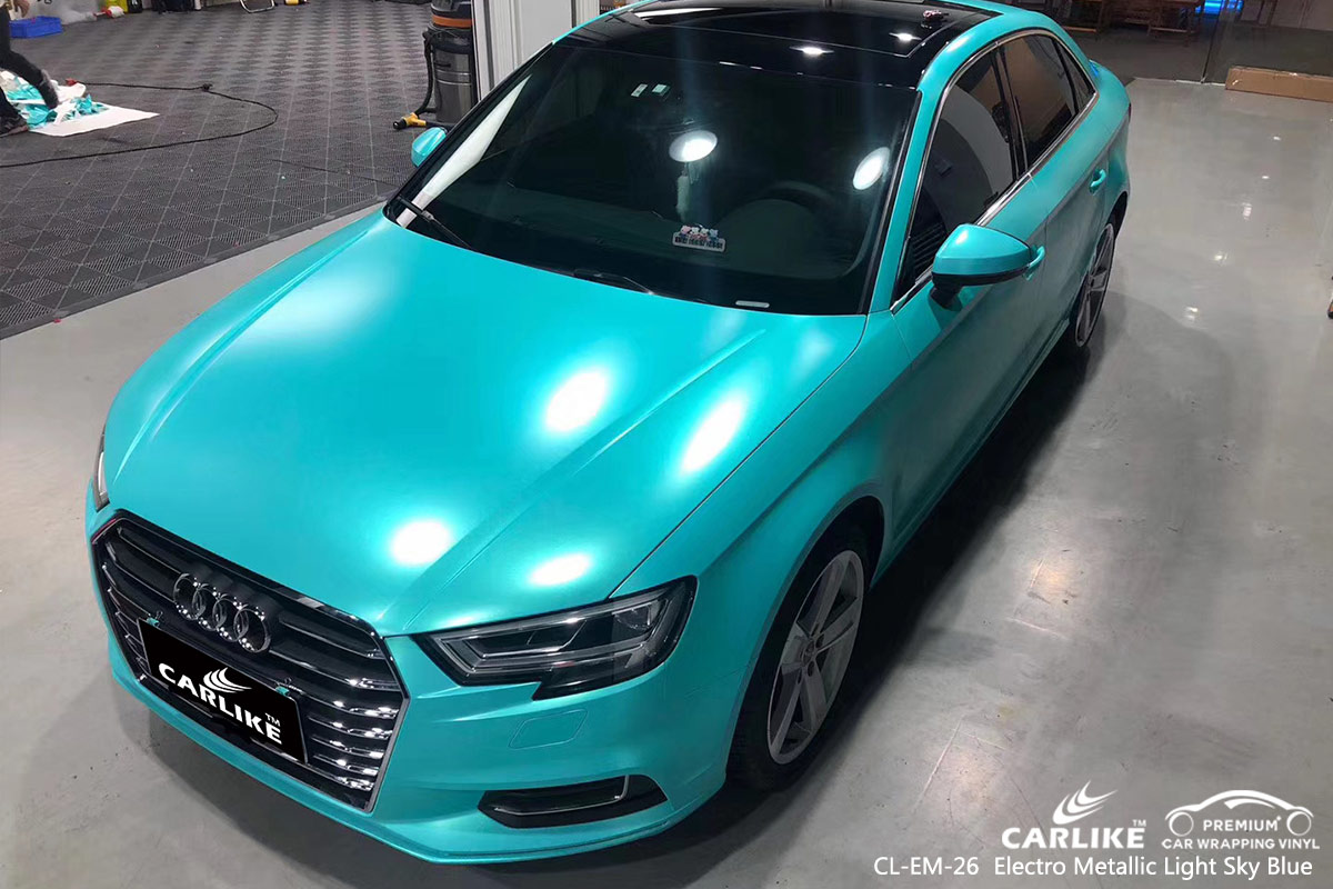 CL-EM-26 electro metallic light skye blue vinyl wrap gloss for AUDI Elazig Turkey