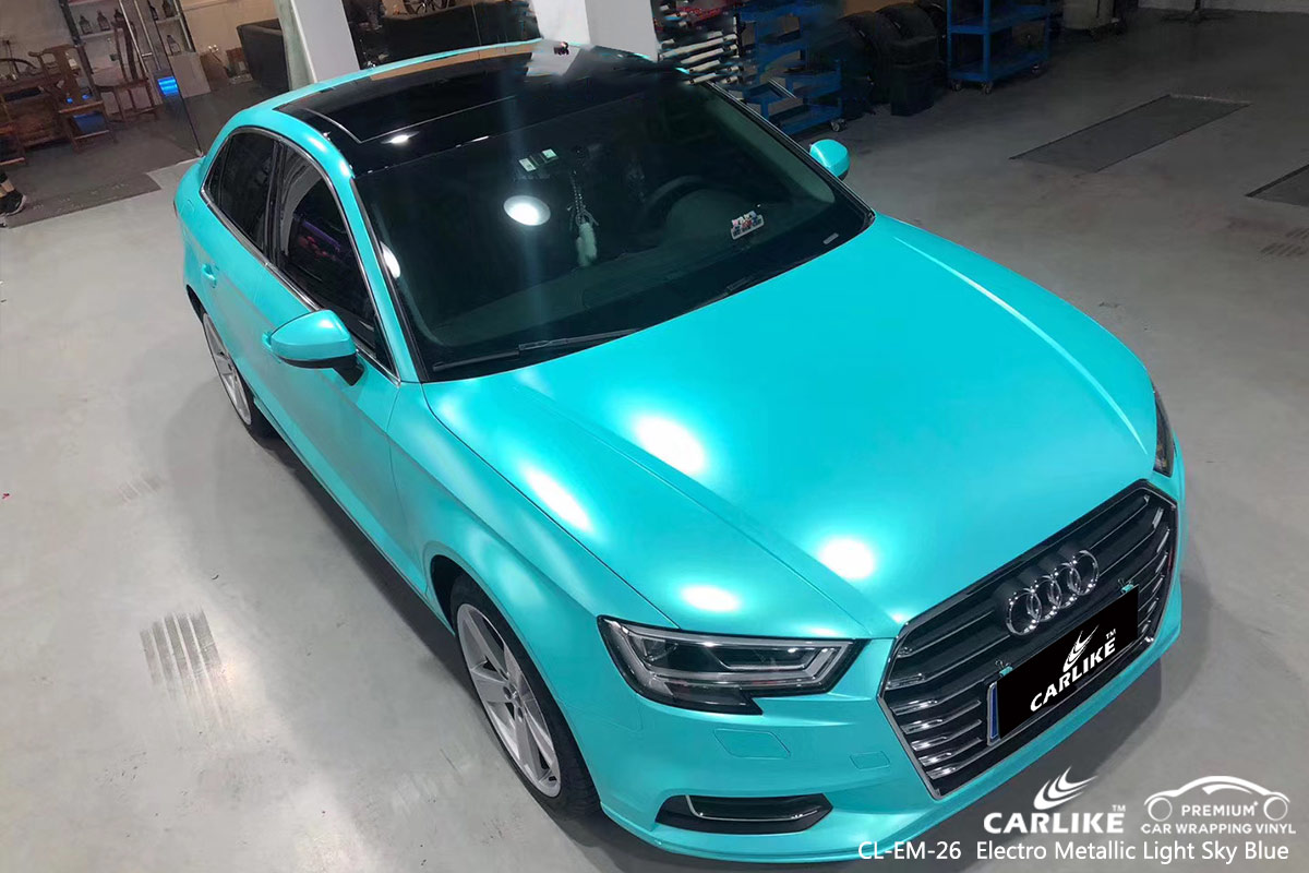 CL-EM-26 electro metallic light skye blue vinyl wrap gloss for AUDI Elazig Turkey