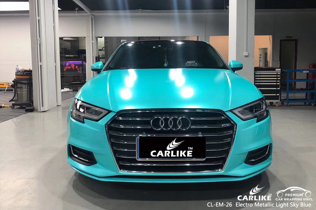 CL-EM-26 electro metallic light skye blue vinyl wrap gloss for AUDI Elazig Turkey