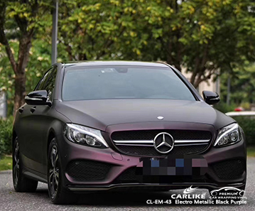 CL-EM-43 كهربائي لامع أسود أرجواني التفاف السيارة الفينيل غير لامع لمرسيدس بنز سان كارلوس الفلبين