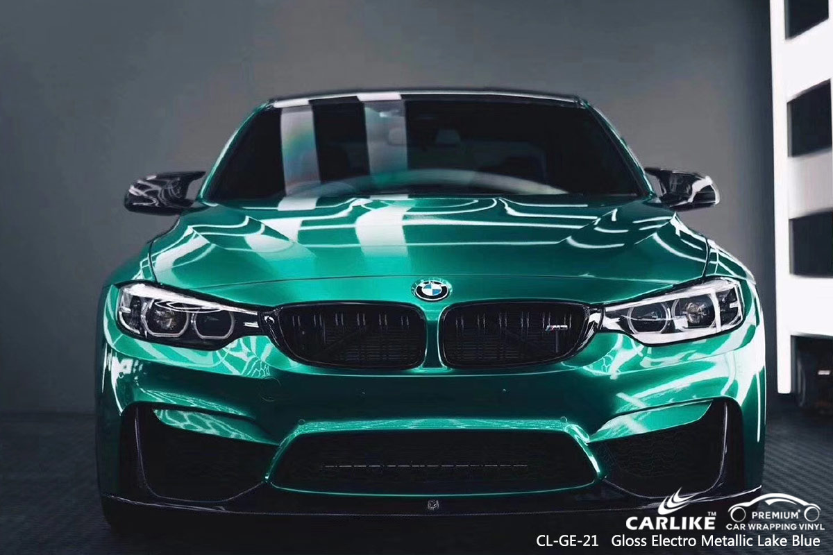CL-GE-31 gloss electro metallic mamba green car foil wrap for PORSCHE Baguio