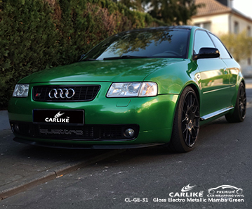 CL-GE-31 parlak elektro metalik mamba yeşil karbon fiber vinil şal için bisikletler için AUDI Erzurum Türkiye