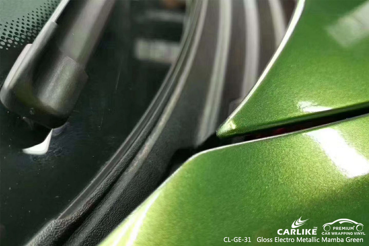 CL-GE-31 gloss electro metallic mamba green car foil wrap for PORSCHE Baguio