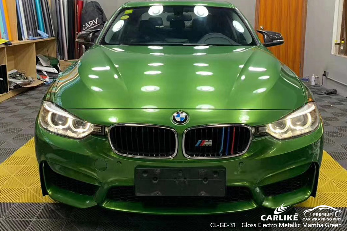 CL-GE-31 gloss electro metallic mamba green vinyl wrapping for BMW Los Banos Philippines
