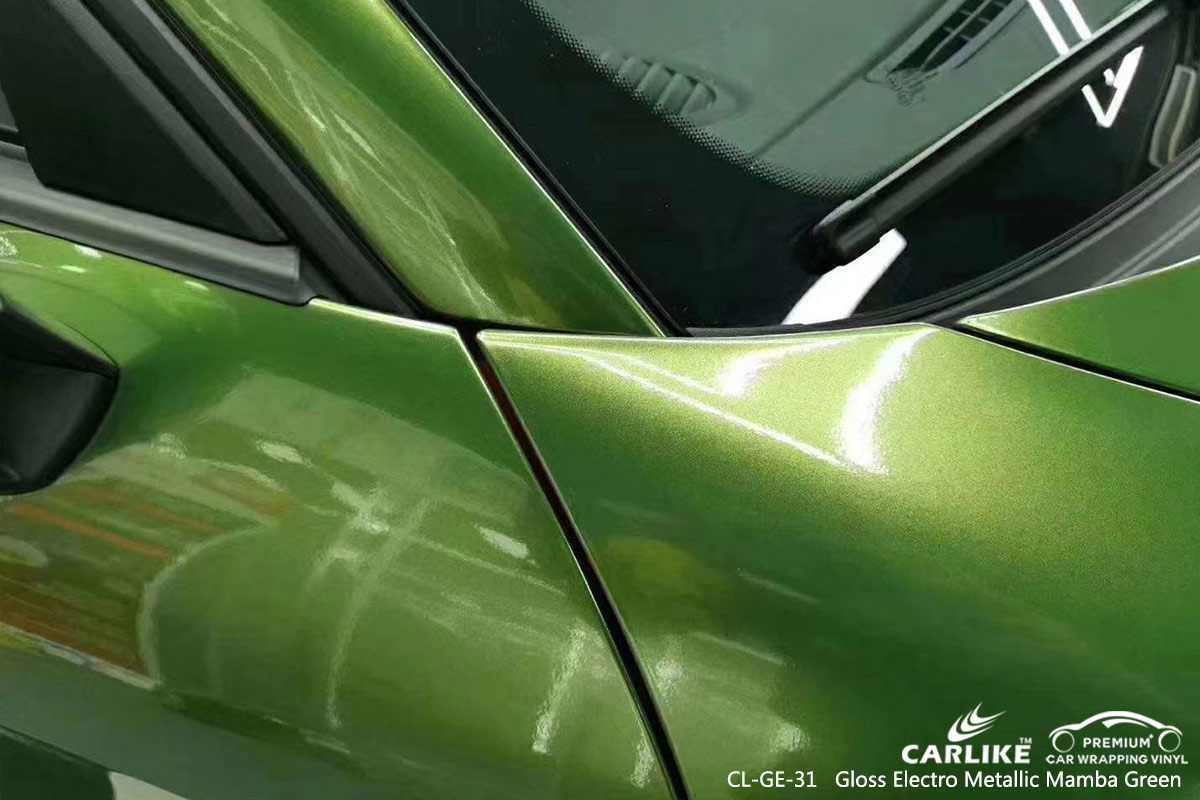 CL-GE-31 gloss electro metallic mamba green car foil wrap for PORSCHE Baguio
