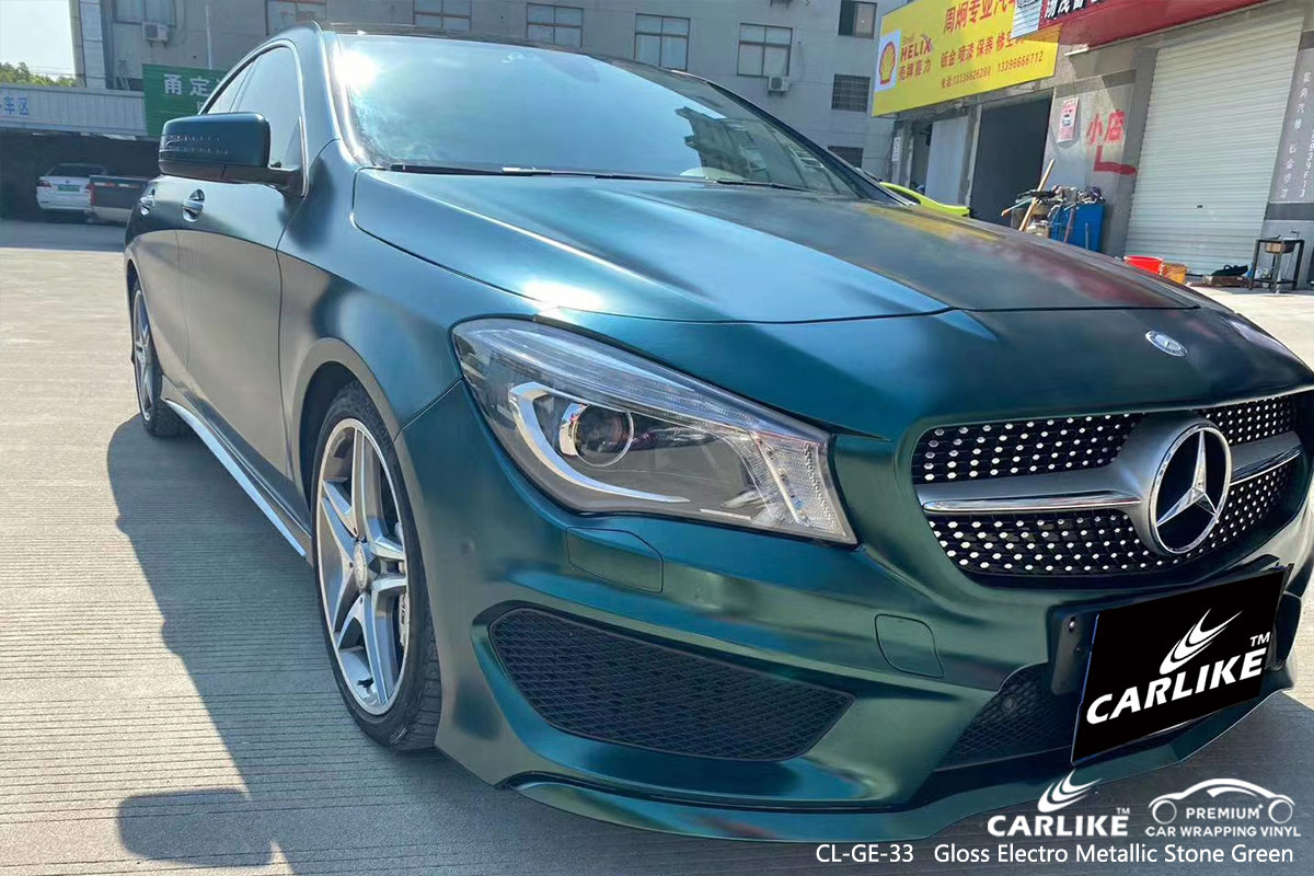 CL-GE-33 gloss electro metallic stone green car foil wrap for MERCEDES-BENZ Iligan Philippines