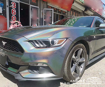 CL-IL-01 الليزر قزحي اللون الرمادي الداكن المورد التفاف السيارة الجسم لفورد موستانج سينسيناتي الولايات المتحدة