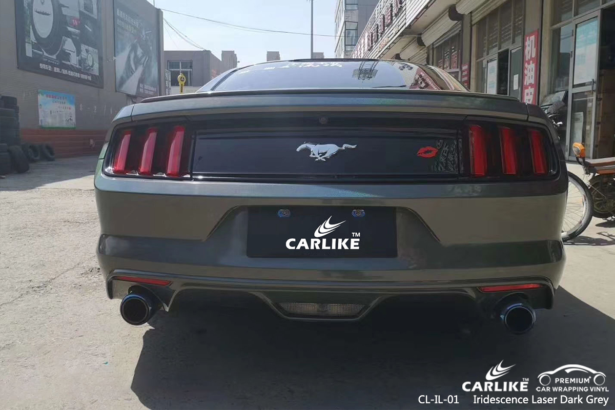 CL-IL-01 iridescence laser dark grey body wrap car supplier for FORD MUSTANG Cincinati