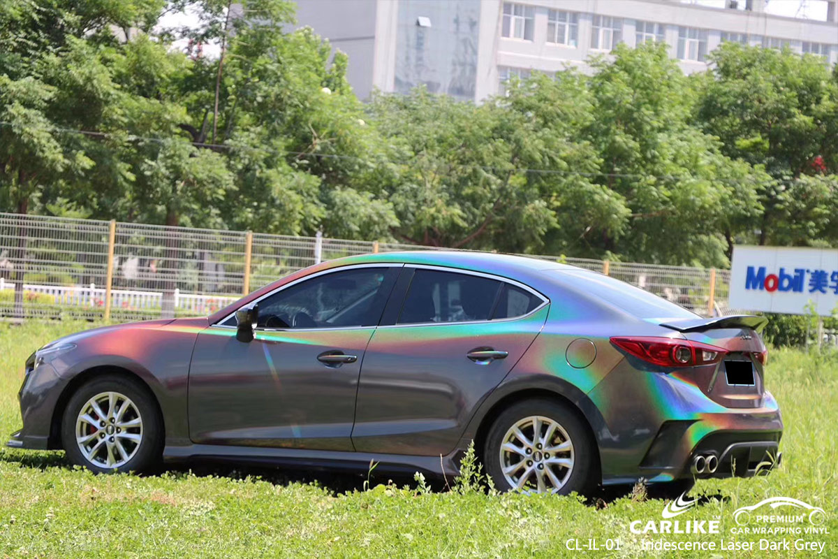 CL-IL-01 iridescence laser dark grey body wrap car supplier for MAZDA Imus