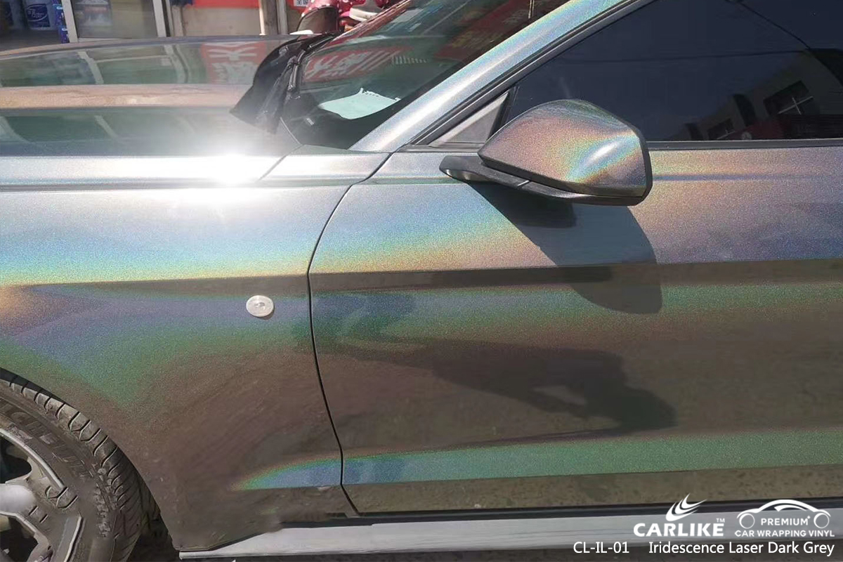 CL-IL-01 iridescence laser dark grey body wrap car supplier for FORD MUSTANG Cincinati