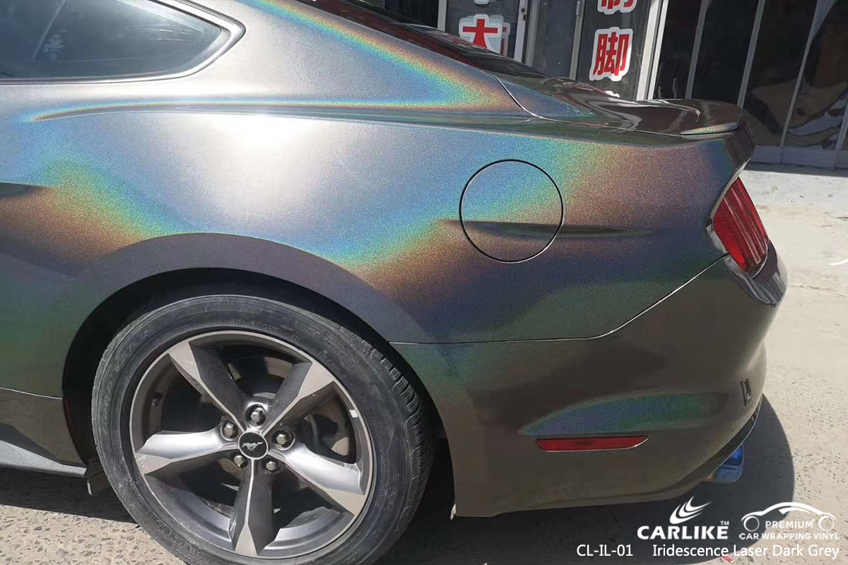 CL-IL-01 iridescence laser dark grey body wrap car supplier for FORD MUSTANG Cincinati