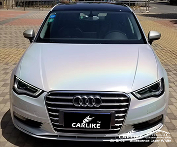 CL-IL-02 iridescence laser white car wrapping for AUDI