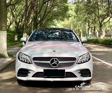 CL-IL-02 yanardöner lazer beyaz araba vinil wrap için MERCEDES-BENZ Muntinlupa Filipinler