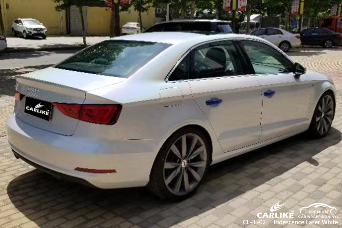 CL-IL-02 iridescence laser white car wrapping for AUDI Naga Philippines