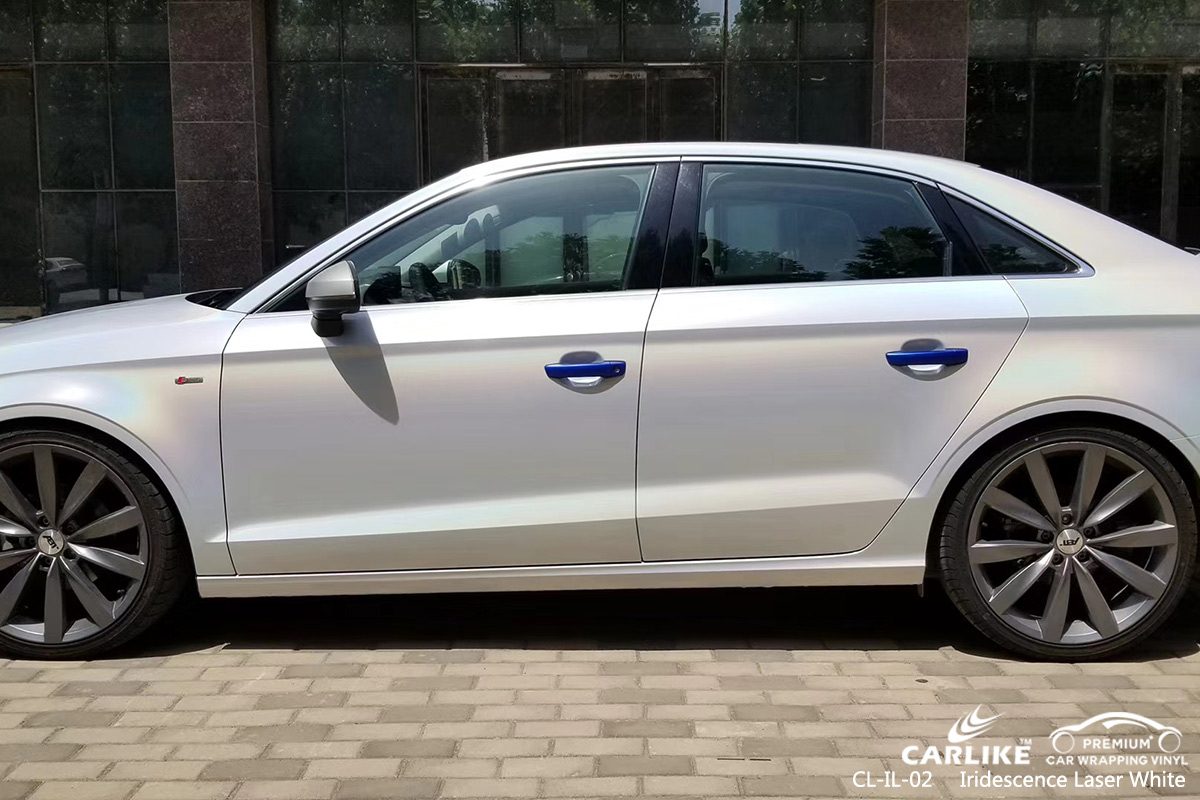 CL-IL-02 iridescence laser white car wrapping for AUDI Naga Philippines