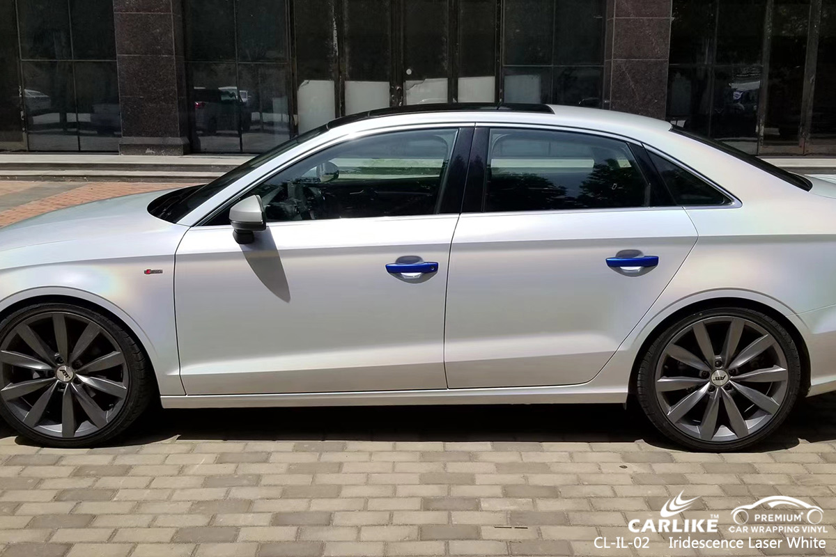 CL-IL-02 iridescence laser white car wrapping for AUDI Naga Philippines