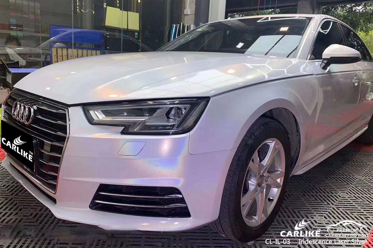 CL-IL-03 iridescence laser silver scooter body wrap car supplier for AUDI Dagupan Philippines